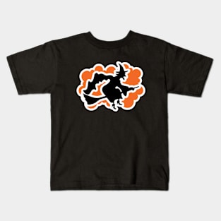 Witch Broom, Spooky Hallloween Broomstick Kids T-Shirt